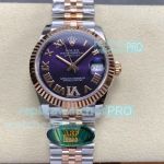 ARF Swiss Clone Rolex Datejust 31mm Two-tone Watch Purple Roman Dial with VI Diamond 